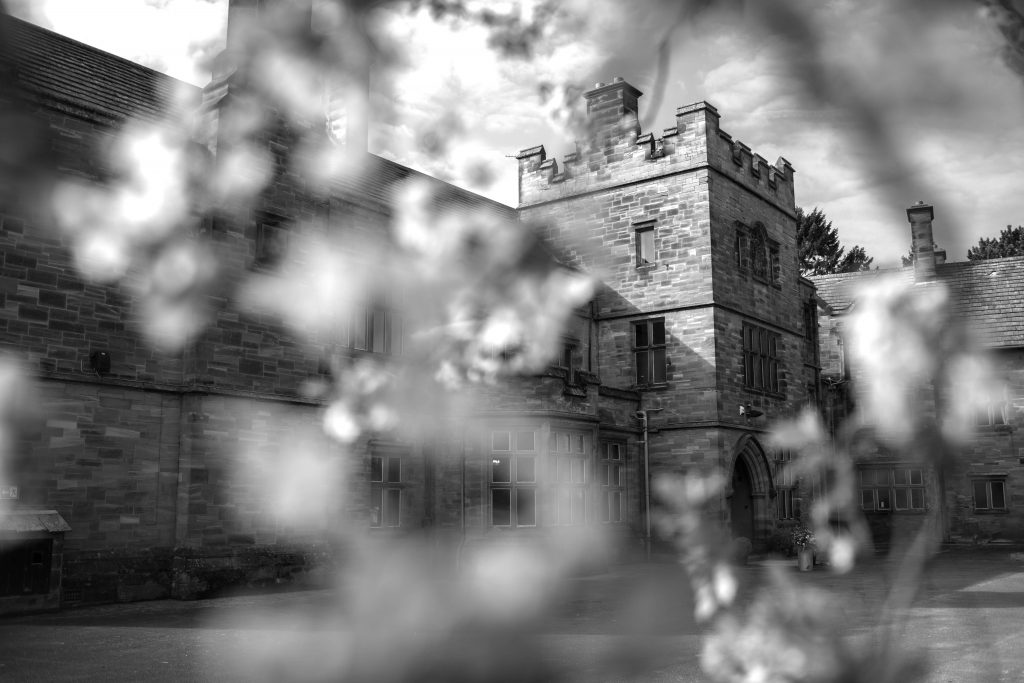 Black and white photograph of Standon Hall