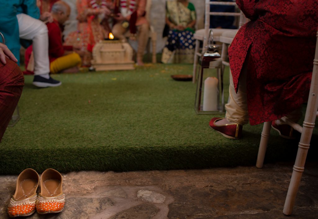 shoes left off during hindu ceremony