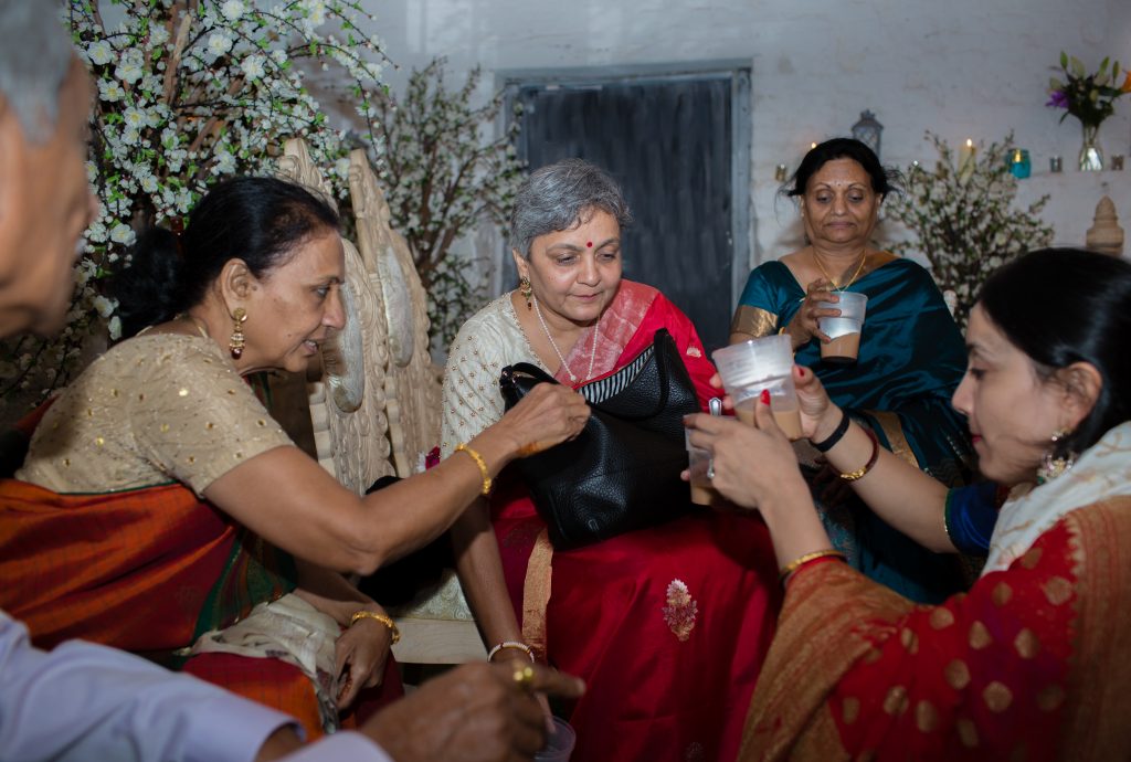 asian guests having chai at sweeney hotel wedding