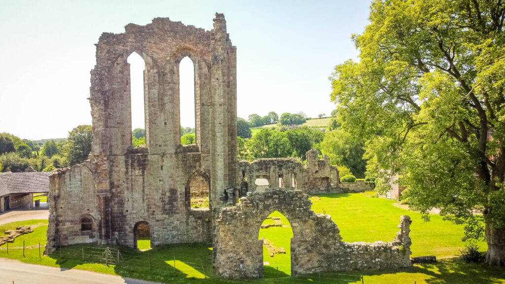 drone photo of croxden abbey